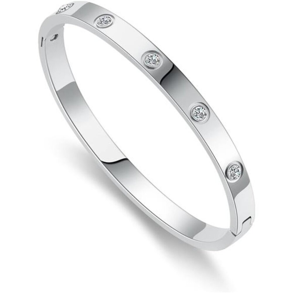 Gold Bracelets for Women Friendship Love Bangle Bracelets Cubic Zirconia